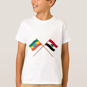 T-shirt Etiópia e bandeiras cruzadas Oromia