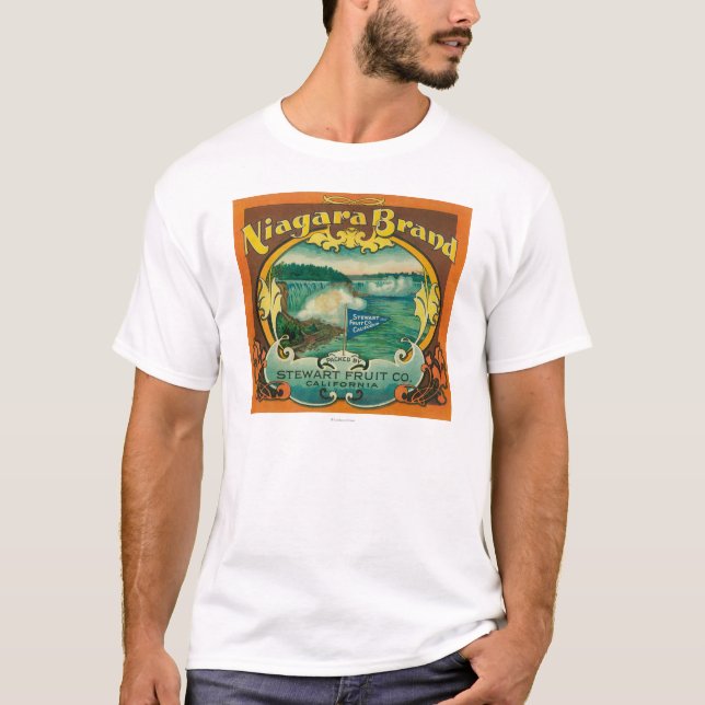 T-shirt Etiqueta alaranjada de Niagra (Frente)