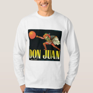 T-shirt Etiqueta alaranjada do vintage de Don Juan