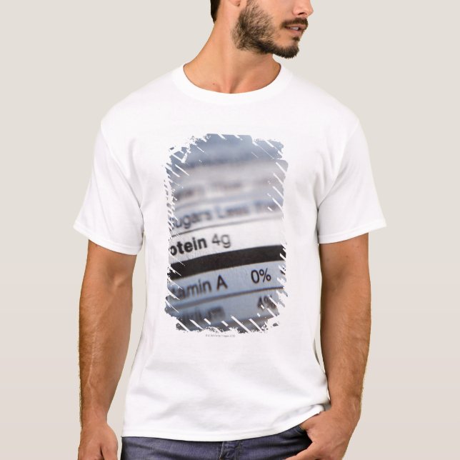 T-shirt Etiqueta da nutrição da comida (Frente)