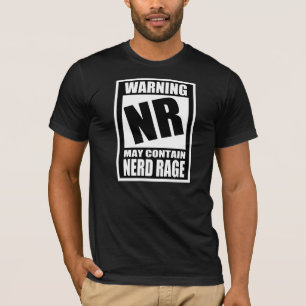 T-shirt Etiqueta de advertência da raiva do nerd