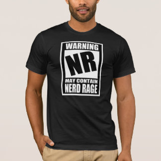 T-shirt Etiqueta de advertência da raiva do nerd