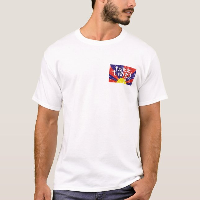 T-shirt Etiquetas livres de Tibet (Frente)