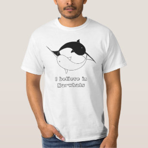 T-shirt Eu acredito em Narwhals