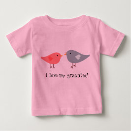 T-shirt "Eu adoro a minha avó!" com aves