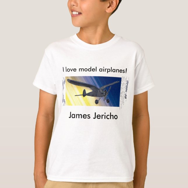 T-Shirt - Eu adoro aeromodelos! com o nome (Frente)