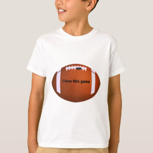 T-shirt Eu adoro bolas de futebol americanas.