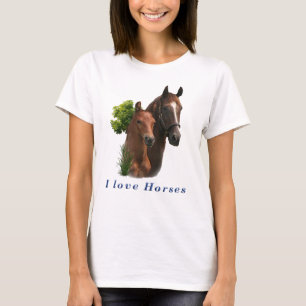 T-shirt Eu adoro cavalos