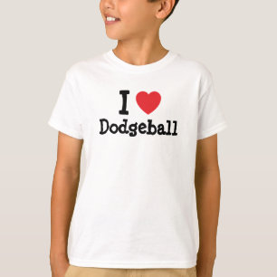 T-shirt Eu adoro Dodgeball coração personalizado