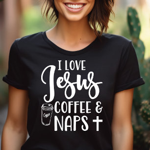 T-shirt Eu adoro Jesus Café e Soneca