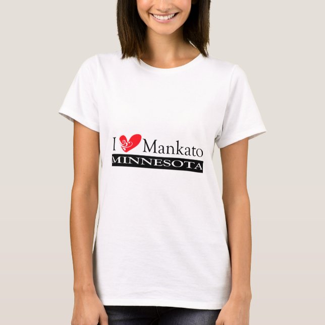 T-shirt Eu Adoro Mankato Minnesota (Frente)