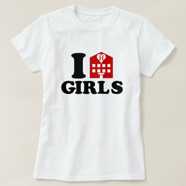 T-shirt Eu Adoro Meninas De Hotel (Frente do Design)