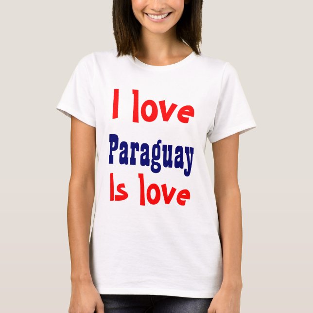 T-shirt Eu adoro paraguai (Frente)