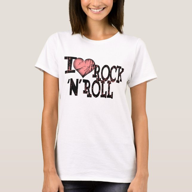 T-shirt Eu adoro rock and roll (Frente)