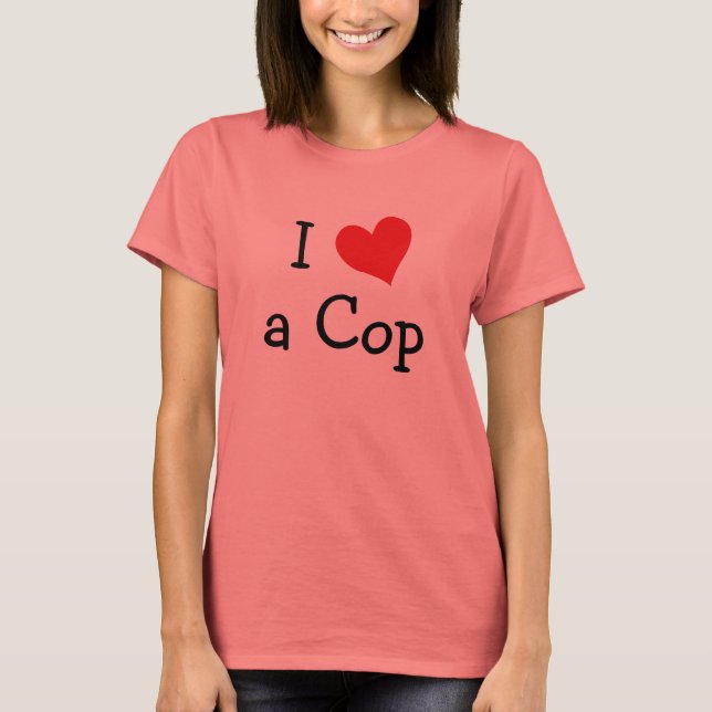 T-shirt Eu adoro um policial (Frente)