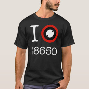 T-shirt Eu amo 18650 baterias do Li-Íon