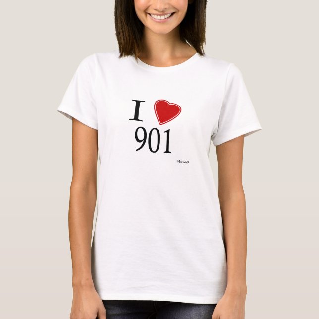 T-shirt Eu amo 901 Memphis (Frente)