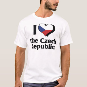 T-shirt Eu Amo a Bandeira da República Tcheca