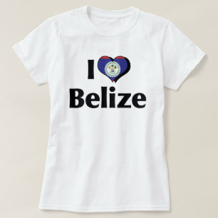 T-shirt Eu Amo a Bandeira de Belize
