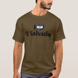 T-shirt Eu Amo a Bandeira de El Salvador