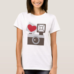 T-shirt Eu amo a câmera do vintage