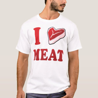 T-shirt Eu amo a carne