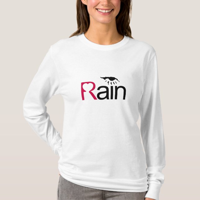 T-shirt Eu amo a chuva (Frente)