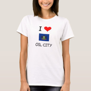 T-shirt Eu amo a cidade Pensilvânia do óleo