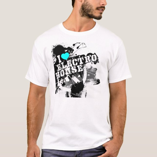 T-shirt Eu amo a electro casa (Frente)