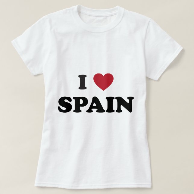 T-shirt Eu amo a espanha (Frente do Design)