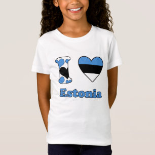 T-shirt Eu amo a Estônia