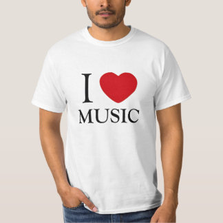 T-shirt Eu amo a música