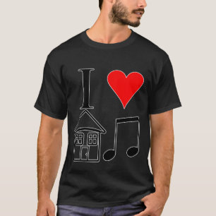 T-shirt Eu amo a música da casa
