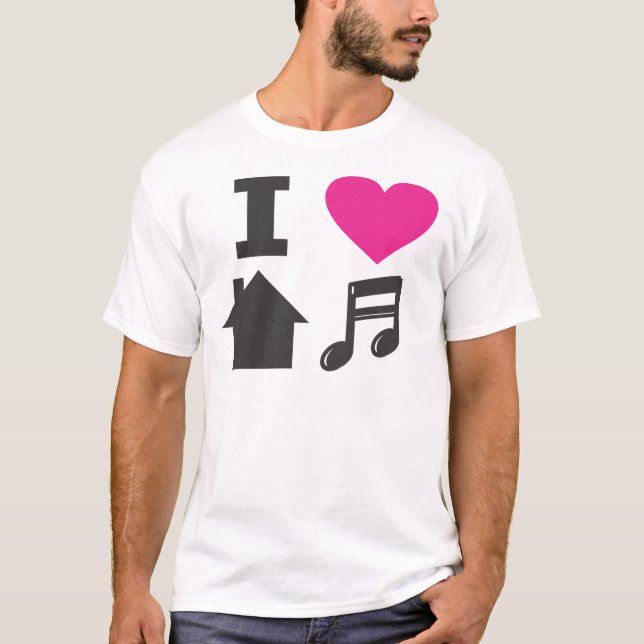 T-shirt Eu amo a música da casa (Frente)