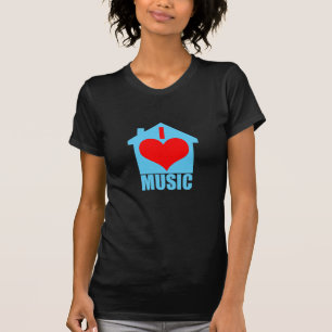 T-shirt Eu amo a música da casa - casa do coração