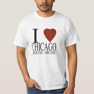 T-shirt Eu amo a música da casa de Chicago