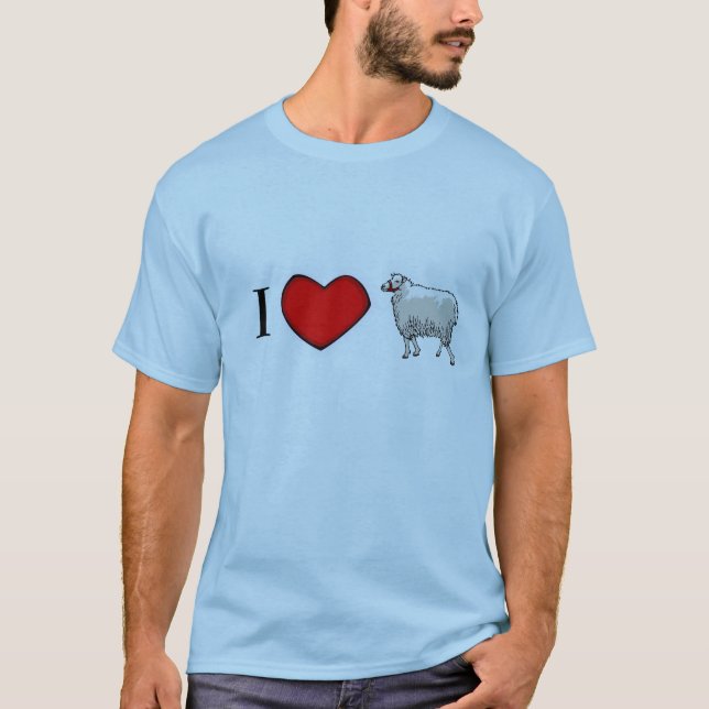 T-shirt Eu amo a ovelha (Frente)