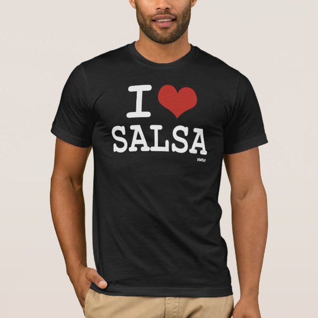 T-shirt Eu amo a salsa (Frente)