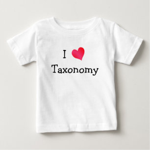 T-shirt Eu amo a taxonomia