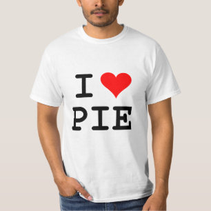 T-shirt Eu amo a torta (a rotulação preta)