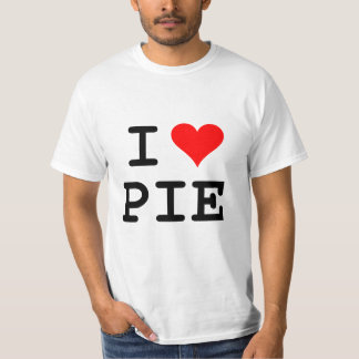 T-shirt Eu amo a torta (a rotulação preta)