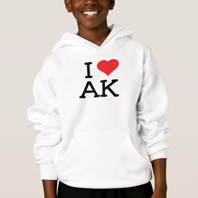 T-shirt Eu amo AK - coração - Hoodie (Frente)