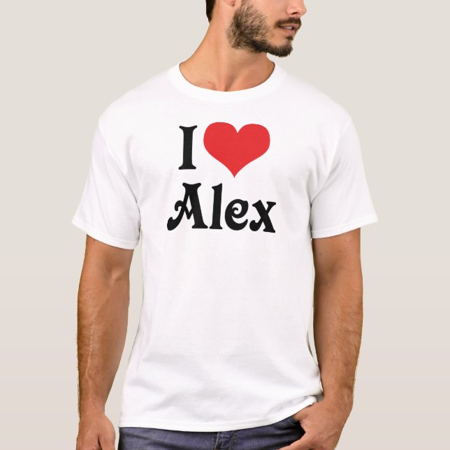 T-shirt Eu amo Alex (Frente)