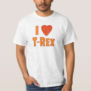 T-shirt Eu amo amantes do dinossauro de Rex do