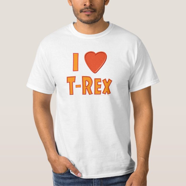 T-shirt Eu amo amantes do dinossauro de Rex do (Frente)