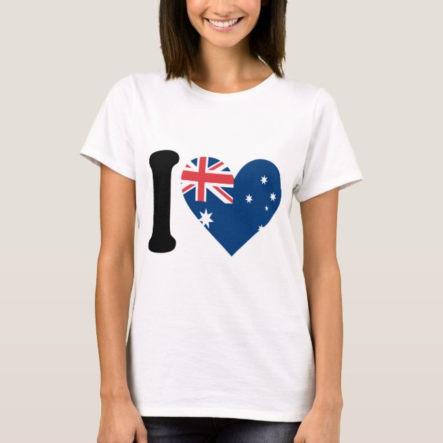 T-shirt Eu amo Austrália (Frente)