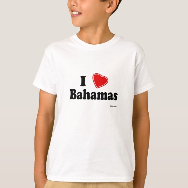 T-shirt Eu amo Bahamas (Frente)