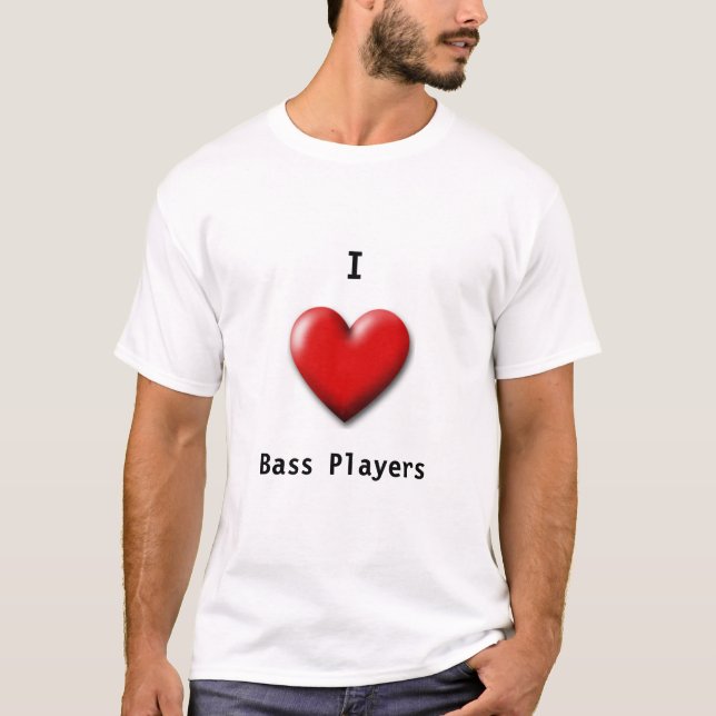 T-shirt Eu amo baixistas (Frente)