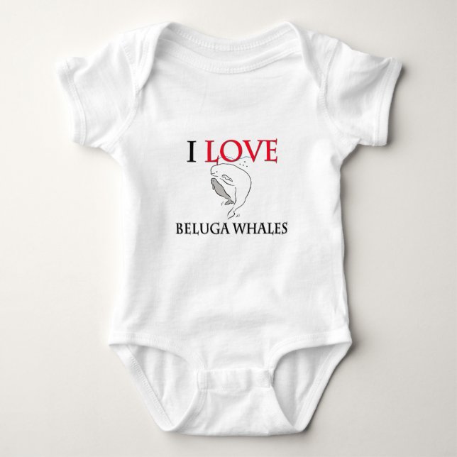 T-shirt Eu amo baleias da beluga (Frente)