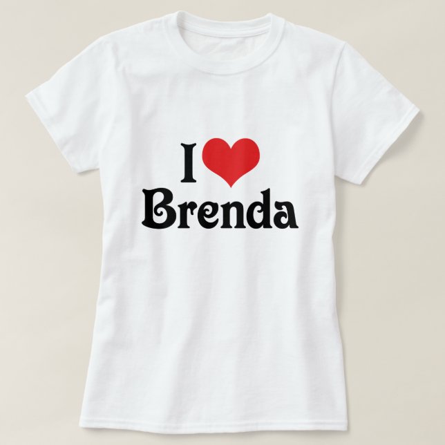 T-shirt Eu Amo Brenda (Frente do Design)